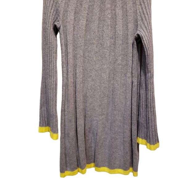 WOMENS ANTHROPOLOGIE GRAY KNIT DRESS WITH YELLOW TRIM SIZE X SMALL - Picture 6 of 8